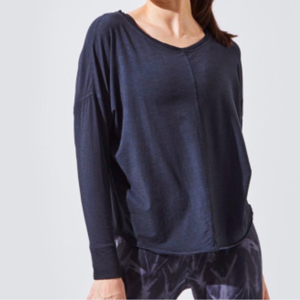 MPG Midnight Teal Blue/Green Long Sleeve Top
